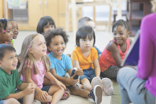 Elementary children in a classroom